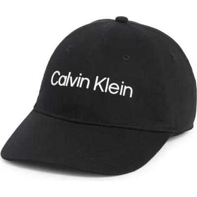 Calvin Klein Rubberized Logo Baseball Cap In Black