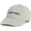 Calvin Klein Rubberized Logo Baseball Cap In Gray
