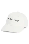 Calvin Klein Rubberized Logo Baseball Cap In White