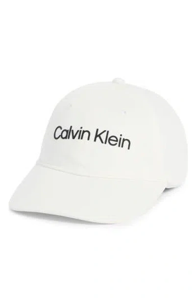 Calvin Klein Rubberized Logo Baseball Cap In White