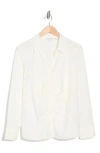 Calvin Klein Ruched Button-up Shirt In Soft White