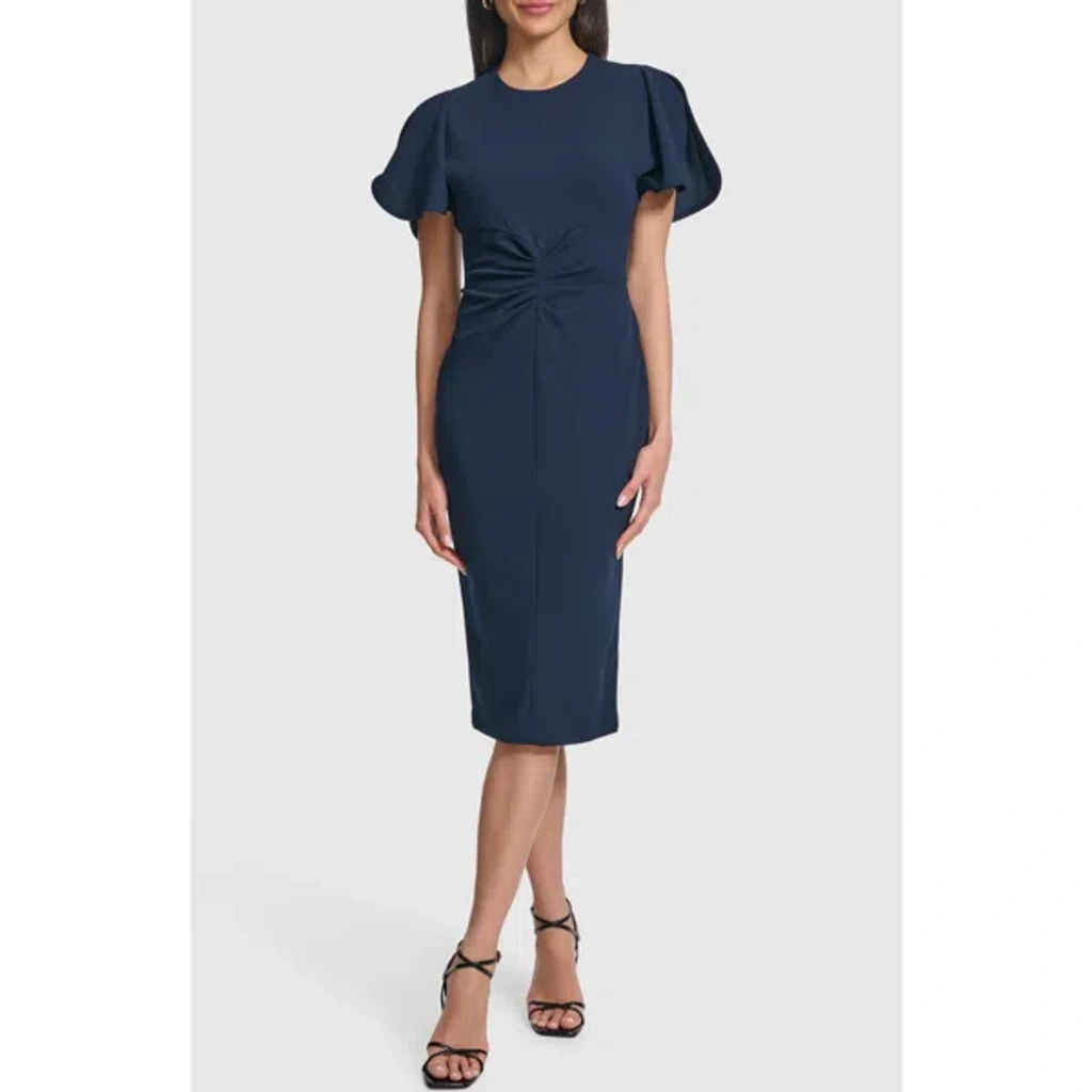 Calvin Klein Ruched Sheath Dress In Indigo | ModeSens