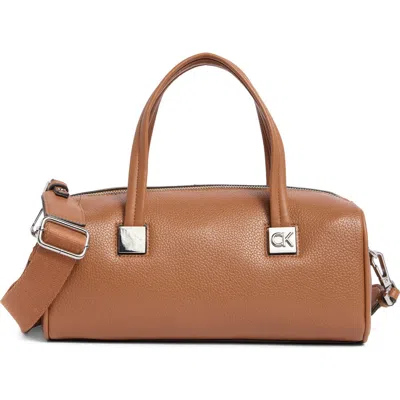 Calvin Klein Rue Satchel Bag In Brown