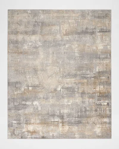 Calvin Klein Rush Blue/beige Power-loomed Rug In Brown