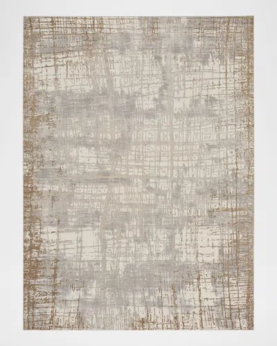 Calvin Klein Rush Ivory/blue Power-loomed Rug In Brown