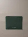 Calvin Klein Saffiano Leather Slim Bifold Wallet In Green Palm