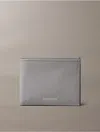 Calvin Klein Saffiano Leather Slim Bifold Wallet In Titanium