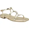 Calvin Klein Sallia T-strap Flat Sandal In Gold