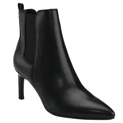 Calvin Klein Samara Womens Stretch Man Made Mid-calf Boots In Black