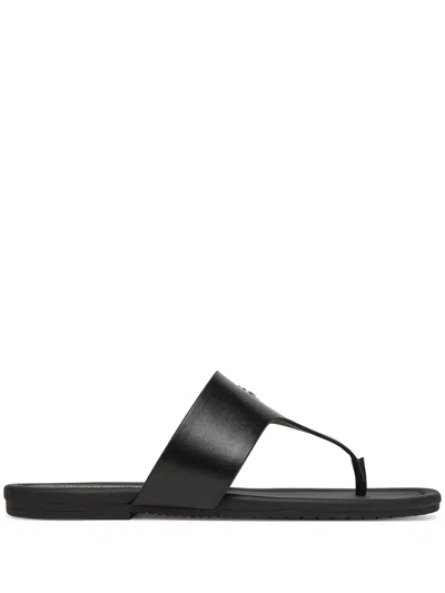 Calvin Klein Flat Sole Toepost Sandal In Black