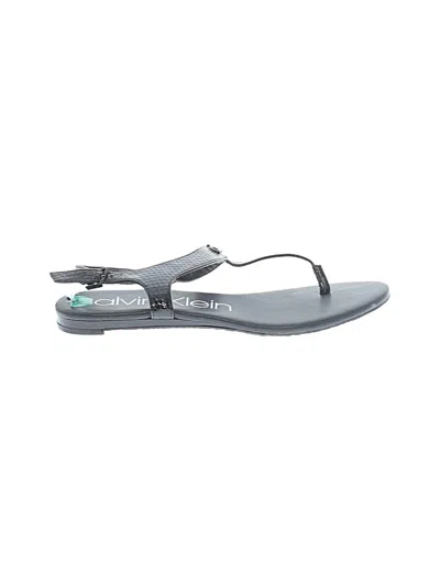 Pre-owned Calvin Klein Sandals In Gray