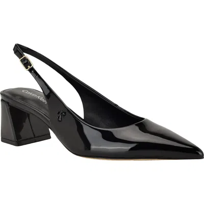 Calvin Klein Sarra Slingback Pointed Toe Pump In Black