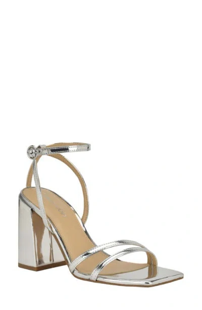 Calvin Klein Sassa Ankle Strap Sandal In Silver