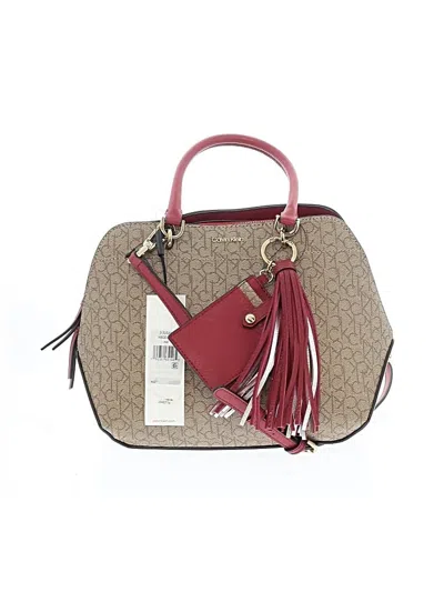 Pre-owned Calvin Klein Satchel In Burgundy