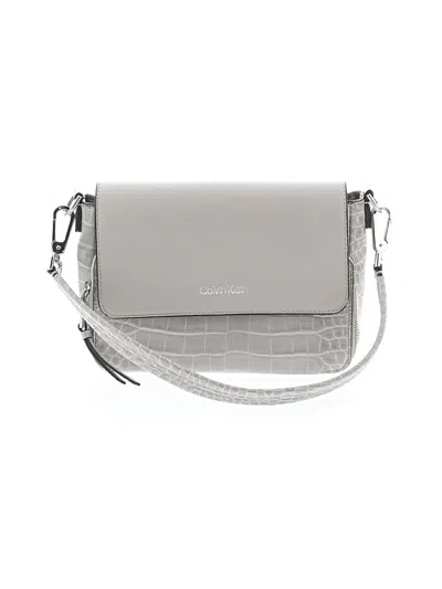 Pre-owned Calvin Klein Satchel In Gray