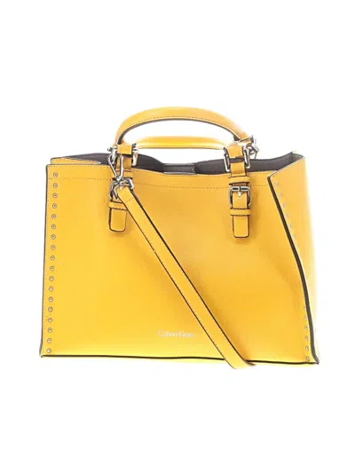 Pre-owned Calvin Klein Satchel In Yellow