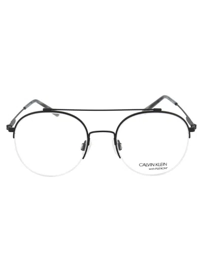 Calvin Klein Satin Black Metal Optical Glasses