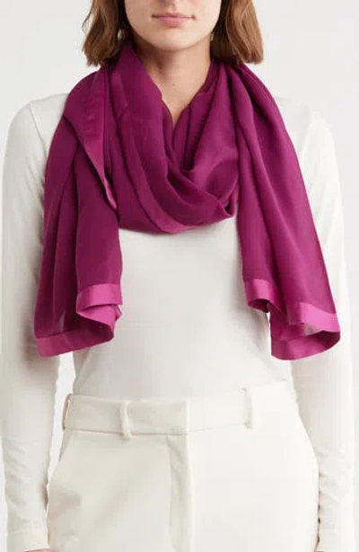Calvin Klein Satin Border Chiffon Scarf
