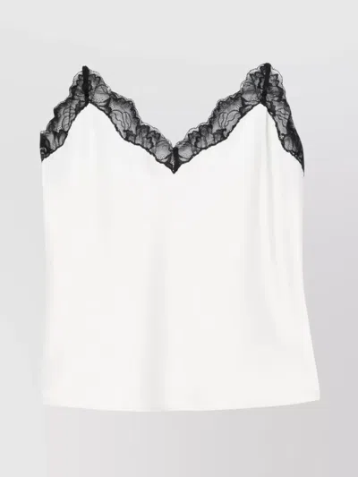 CALVIN KLEIN SATIN CAMI WITH LACE TRIM AND SPAGHETTI STRAPS