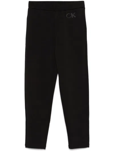 Calvin Klein Satin Ck Tailored Sweatpant Clothing In Black