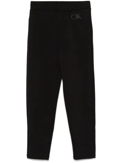 Calvin Klein Satin-ck Tailored Sweatpants In Black