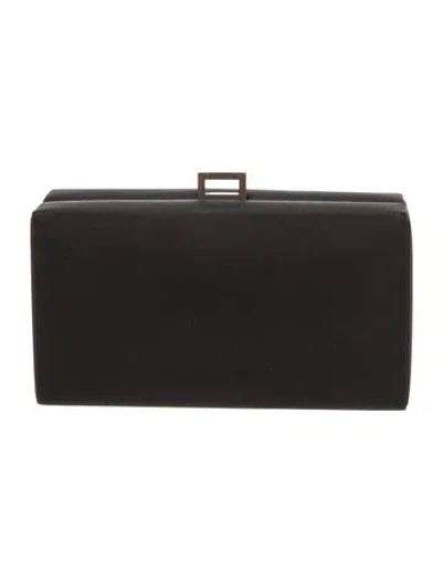 Pre-owned Calvin Klein Satin Clutch Vintage In Black