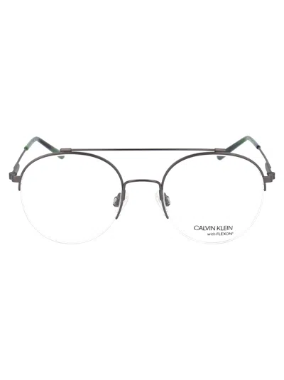 Calvin Klein Satin Gunmetal Metal Optical Glasses