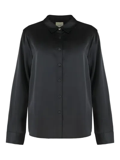 CALVIN KLEIN SATIN LONG-SLEEVE SHIRT