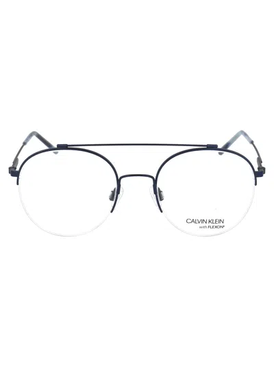 Calvin Klein Satin Navy Metal Optical Glasses