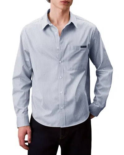 Calvin Klein Satin Relaxed Shirt In Multi