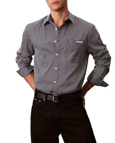 Calvin Klein Satin Relaxed Shirt In Multi