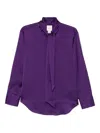 Calvin Klein Satin Shirt In Purple
