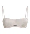 Calvin Klein Satin Signature Bra In Neutral