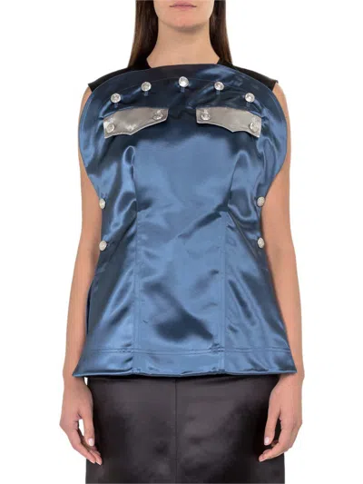 CALVIN KLEIN CALVIN KLEIN SATIN TOP WITH BUTTONS