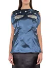 Calvin Klein Satin Top With Buttons In Blue