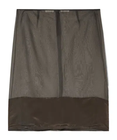 Calvin Klein Satin-trimmed Organza Skirt In Red