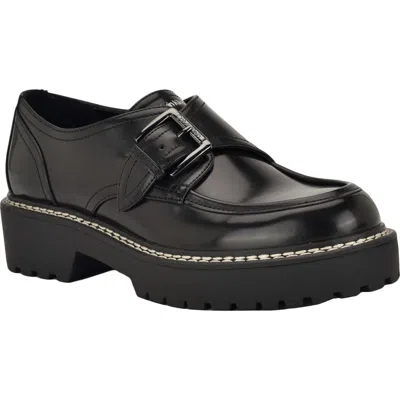 Calvin Klein Saundee Monk Strap Shoe In Black