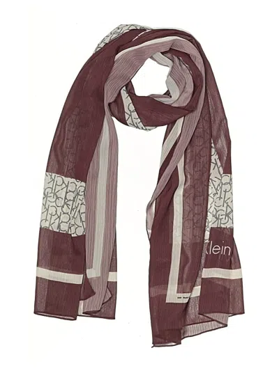 Pre-owned Calvin Klein Scarf In Burgundy