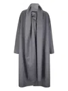 Calvin Klein Scarf-detail Coat In Gray