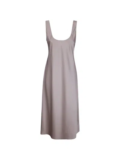 Calvin Klein Scoop-neck Midi Dress In Gray