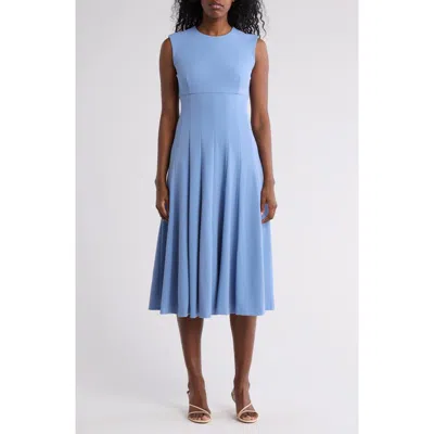 Calvin Klein Scuba Crepe Fit & Flare Dress In Bayou