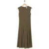 Calvin Klein Scuba Crepe Fit & Flare Dress In Caper