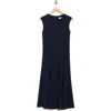 Calvin Klein Scuba Crepe Fit & Flare Dress In Indigo