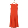 Calvin Klein Scuba Crepe Fit & Flare Dress In Spicy Orange
