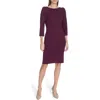 Calvin Klein Scuba Crepe Three-quarter Sleeve Sheath Dress In Purple