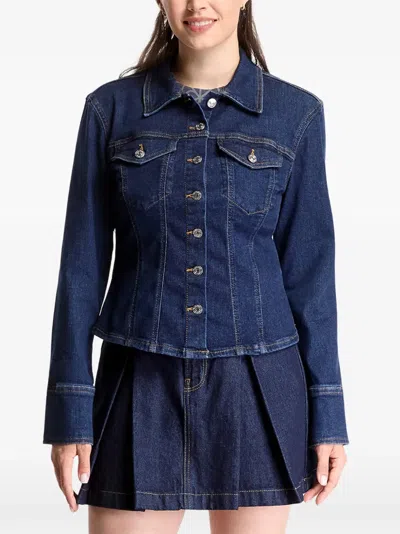 Calvin Klein Sculpt Trucker Shirt In Blue