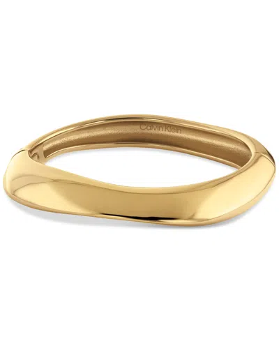 Calvin Klein Sculpted Bangle Bracelet In Gold