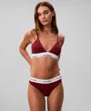 Calvin Klein Seamless Emblem Stitch-free Thong In Red