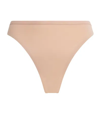 Calvin Klein Seamless Thong In Beige
