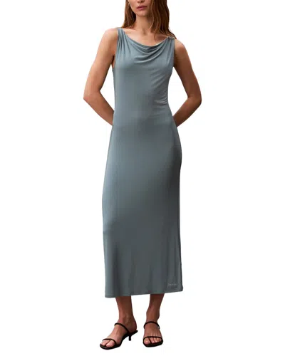 Calvin Klein Second Skin Reversible Midi Dress In Green